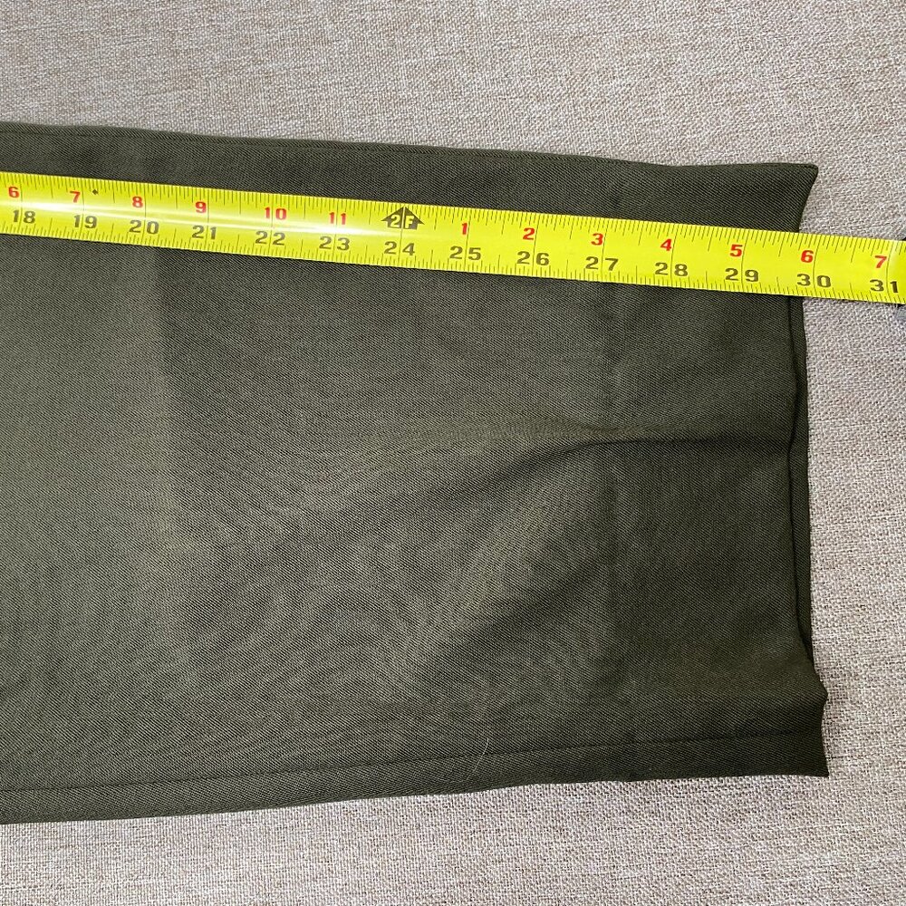 Paul Dione 100% Worsted Wool Pleated Dress Pants Men's 36 Mid Rise Green Office - Picture 12 of 16
